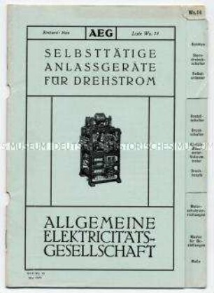 Selbsttätige Anlassgeräte für Drehstrom