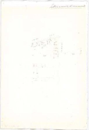 Voit, Johann Michael; Mappe mit Berechnungen und verschiedenen Skizzen - Aufriss, Schnitt, Detail