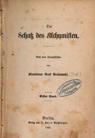 Der Schatz des Alchymisten, 1