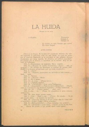La huida : drama en un acto