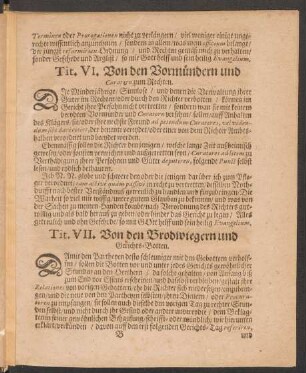 Tit. VII. Von den Brodwiegern und Gerichts-Botten.