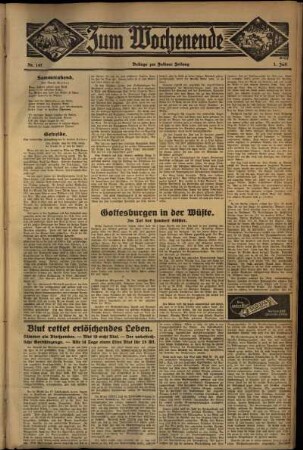 Zweite Ausgabe vom Sonntag, den 01. Juli 1934.