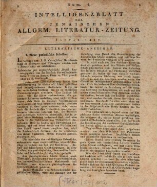 Jenaische allgemeine Literatur-Zeitung. Intelligenzblatt der Jenaischen allgemeinen Literaturzeitung. 1827, 1827