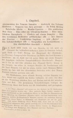 1. Capitel. Abstammung des Namens Sumatra. - ...
