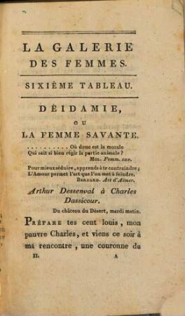 La Galerie Des Femmes : Collection incomplète de huit Tableaux, 2