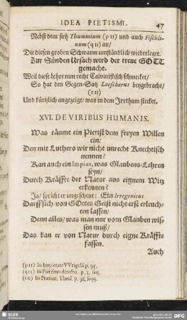 XVI. De Viribus Humanis