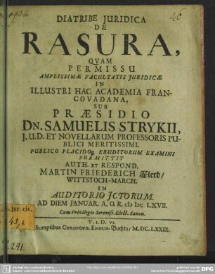 Diatribe Juridica De Rasura