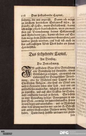 Das sechzehende Capitel, Am Dienstag, Die Betrachtung
