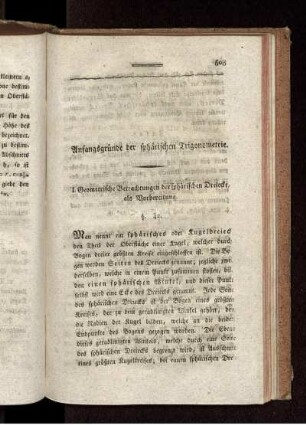 Anfangsgründe der sphärischen Trigomometrie.