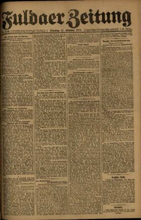Ausgabe vom Montag, den 27. Oktober 1919.