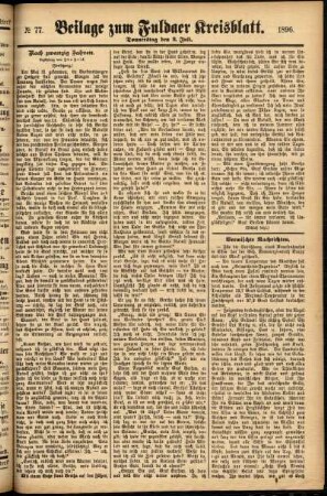 Zweite Ausgabe vom Donnerstag, den 02. Juli 1896.