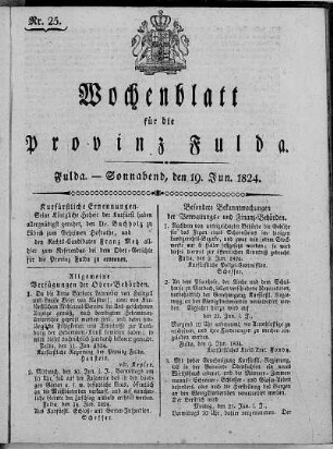Nr. 25, Ausgabe vom 19. Juni 1824