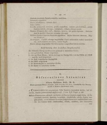 V. Observationes botanicae