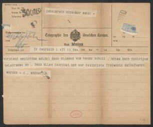 Brief an Ludwig Strecker  und B. Schott's Söhne : 11.12.1902