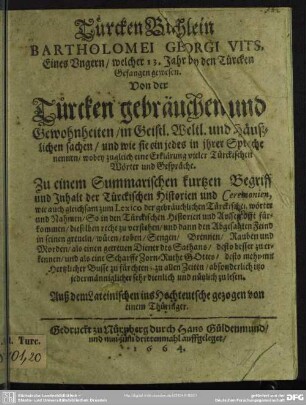 Türcken Büchlein