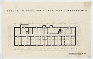 Wohnhäuser Hohenzollerndamm 23/24, Berlin-Wilmersdorf: Grundriss Kellergeschoss 1:100