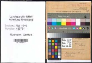Entnazifizierung Gertrud Neumann , geb. 24.07.1909 ()