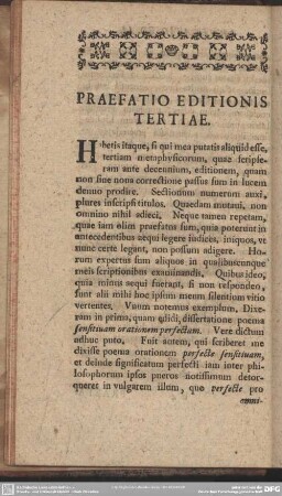 Praefatio Editionis Tertiae
