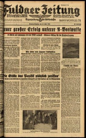 Ausgabe vom Samstag, den 06. Juni 1942.