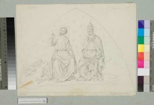 nach dem Gewölbeviertel mit den Hl. Lukas und Gregor der Katharinenkapelle von S. Clemente in Rom