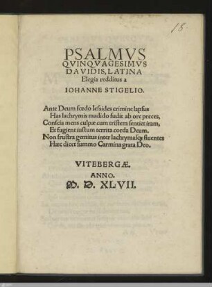 Psalmvs Qvinqvagesimvs Davidis ...