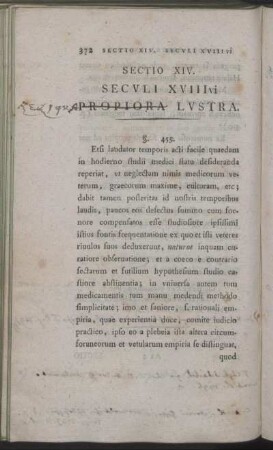 Sectio XIV. Seculi XVIIIvi Propiora Lustra