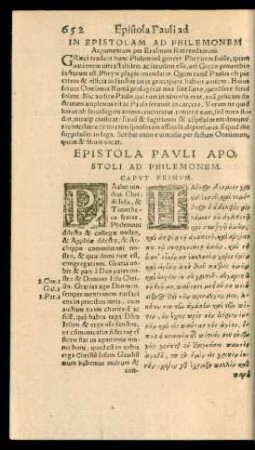 In Epistolam Ad Philemonem Argumentum ...