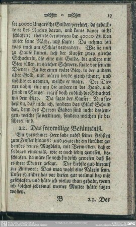 22. Das freywillige Bekänntniß