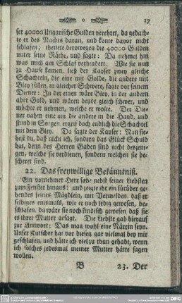 22. Das freywillige Bekänntniß