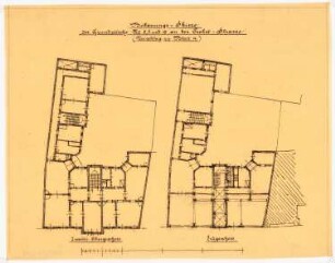 Geschäftshaus Probststraße/Poststraße, Berlin-Mitte: 1. Entwurf: Grundriss EG, 2. OG