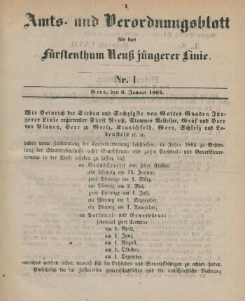 6. Januar-28. December = No. 1-52