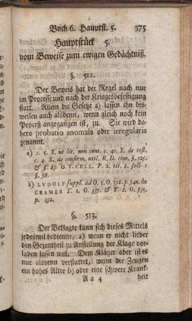 Hauptstück 5. vom Beweise zum ewigen Gedächtniß.