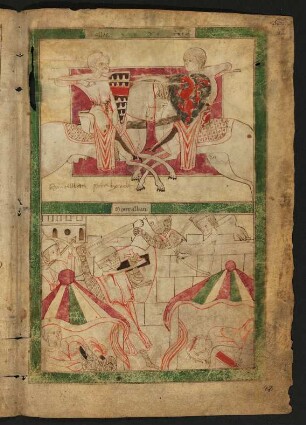 Miniatur: Tjost zwischen Pallas und Eneas