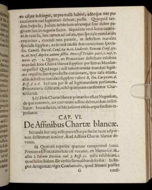 Cap. VI. De Affinibus Chartæ blancæ.