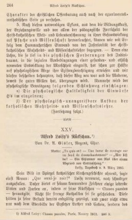 264-281 Alfred Loisy's Rückschau