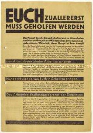 Aufruf zur Unterstützung des Allgemeinen Deutschen Gewerkschaftsbunds