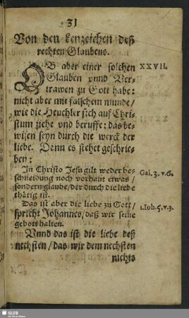 Von den kenzeichen deß rechten Glaubens