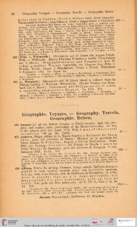 Géographie. Voyages. - Geography. Travels. Geographie. Reisen (Nr. 494 - 578)