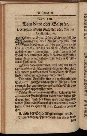 Cap. XIII. Vom Nitro oder Salpeter.