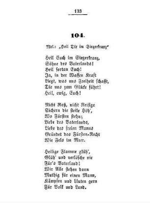 104. Mel.: "Heil Dir im Siegerkranz"