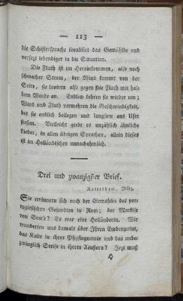 Drei und zwanzigster Brief.
