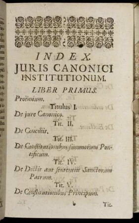 Index Juris Canonici Institutionum.