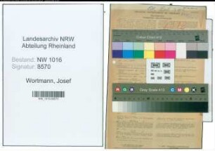 Entnazifizierung Josef Wortmann , geb. 15.04.1892 (Geistlicher)
