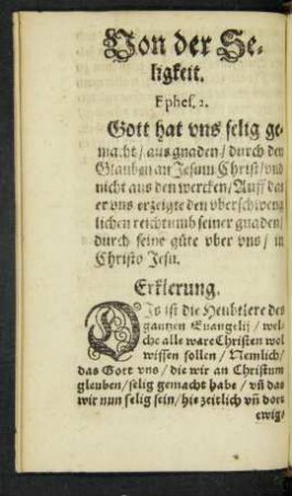 Von der Seligkeit.