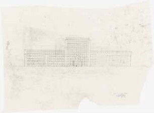 Wettbewerb Land-, Amts- und Arbeitsgericht, Berlin-Tiergarten: Ansicht Vorderfassade