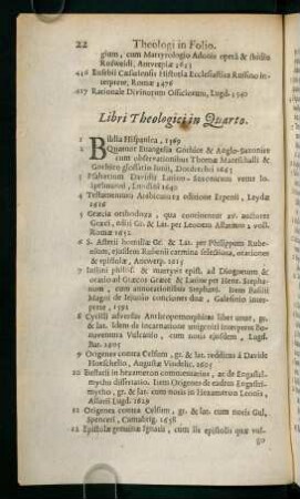 22-60, Libri Theologici in Quarto.