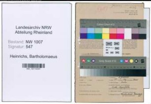 Entnazifizierung Bartholomaeus Heinrichs , geb. 22.03.1909 (Milchhaendler)