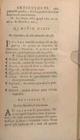 Quaestio CLXII. De superbia, in octo articulos divisa.