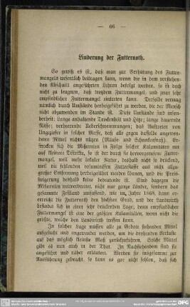 Linderung der Futternoth
