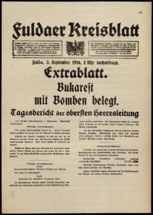Ausgabe vom Dienstag, den 05. September 1916.